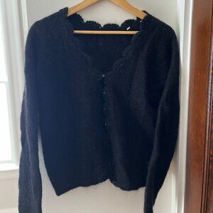 Sezane Anelle Cardigan - Black - XXS